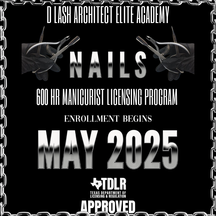 TDLR APPROVED 600HR MANICURIST PROGRAM